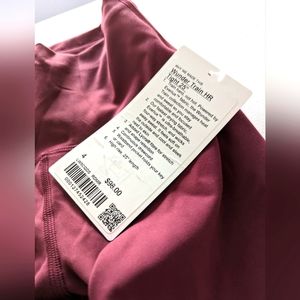 Lululemon size 4 Wunder Train HR 25" red merlot leggings NWT
